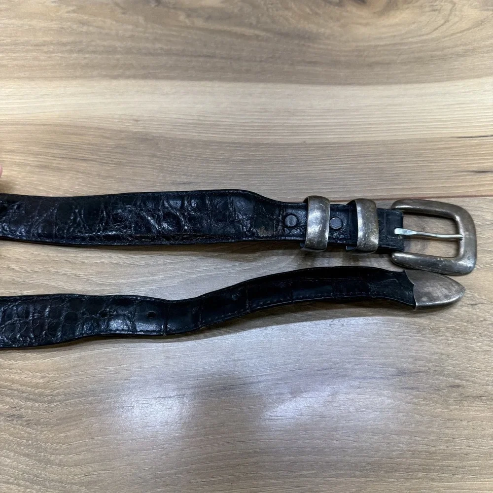 Vintage James Ried REWARDS Sterling Silver 36 American Alligator Belt And Buckle